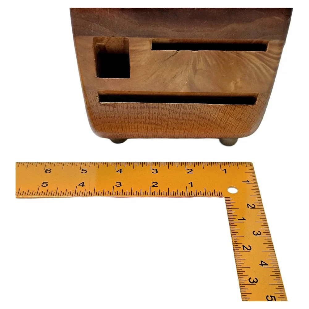 David Levy‎ Artisan Striped Hardwood Knife Block Kitchen Storage Excellent